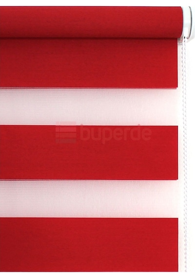Buperde Kırmızı Eko Zebra Stor Perde