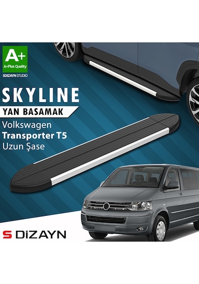S-dizayn Vw Transporter T5 Uzun Şase Skyline Aluminyum Yan Basamak 253 Cm 2003-2015 A+ Kalite