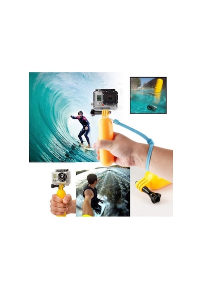 Gopro Sjcam Aksiyon Kamera Sualtı Dalış El Şamandıra Monopod Sarı