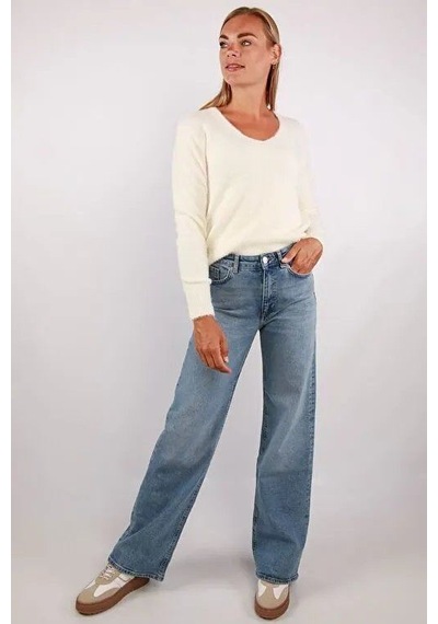 Onlella Pıumo Ls V-neck Knt Kadın Kazak 15259562 Beyaz