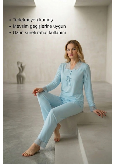 Svein Pijama Turkuaz Saten Kadın Pijama Takımı Rahat Ev Giyim Günlük Ve Çeyizlik Nefes Alabilen Yumuşak Turkuaz Svein Pijama Turkuaz Saten Kadın Pijama Takımı Rahat Ev Giyim Günlük Ve Çeyizlik Nefes Alabilen Yumuşak Turkuaz