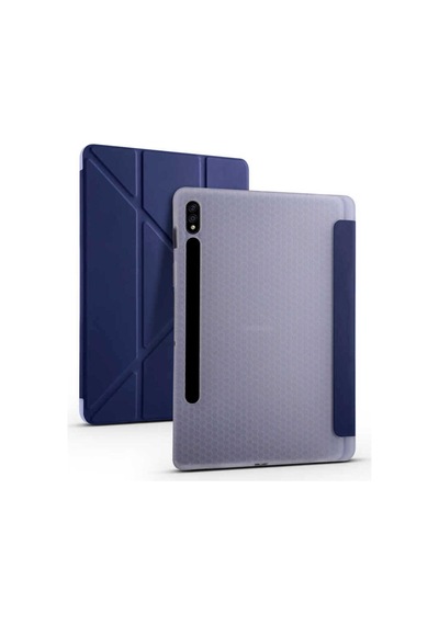 Galaxy Tab S7 T870 Uyumlu Kalem Bölmeli Katlanabilir Kılıf Kapaklı Kılıf