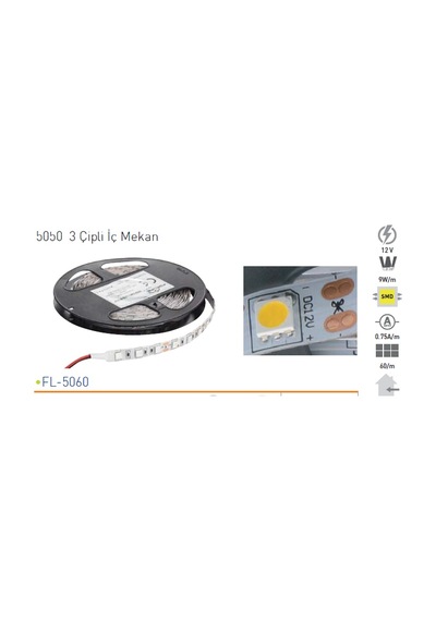 Forlife Şerit Led Üç Çipli İç Mekan Beyaz Işık 5060-B (5 Metre)
