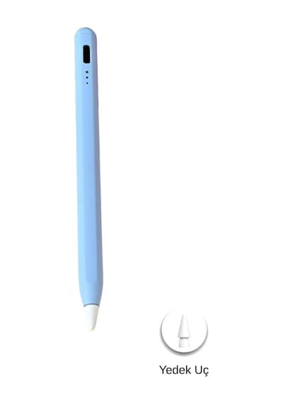 Fuchsia İpad Uyumlu Çocuk Boy Eğime Duyarlı Ve Avuç İçi Reddetmeli Aktif Dokunmatik Tablet Kalemi Mavi