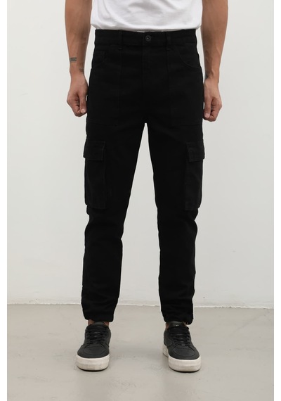 Banny Jeans Erkek Kargo Cep Jean Pantolon Siyah
