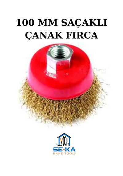 Saçaklı Çanak Tel Fırça 100 Mm Spiral Taşlama Uyumlu Pas Boya Temizleme Metal Fırça
