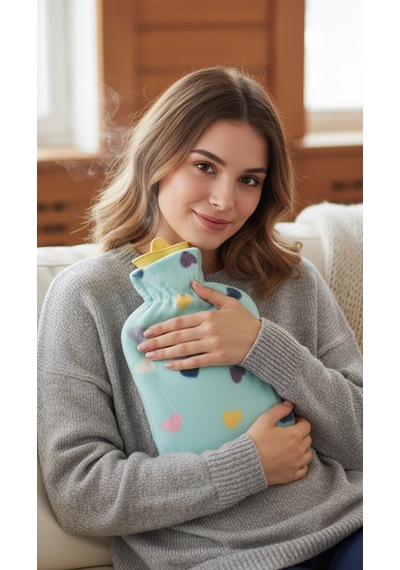 Tam Kılıflı Sıcak Su Torbası 1.8l - Peluş Kılıflı Termofor Renkli