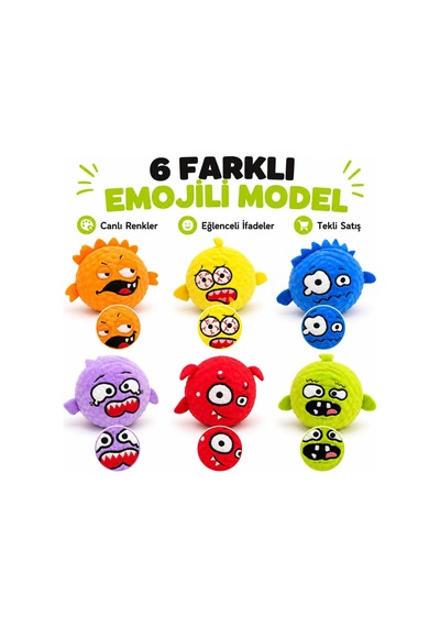 Emojili Sesli Peluş Top Kedi Köpek Oyuncağı - Diş Kaşıma Destekli İğneli Dokulu Isırma Ve Çiğneme Oyunu - Yumuşak Evcil Hayvan Aksesuarı - Stok Durumuna Göre Renk Gönderilir