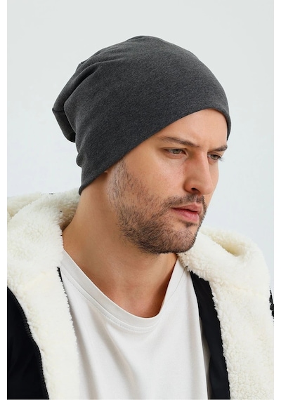 Erkek Termal %100 Pamuklu Soft 2 Stil 1 Arada Bere Premium Cuts Serisi - Standart / Füme Füme