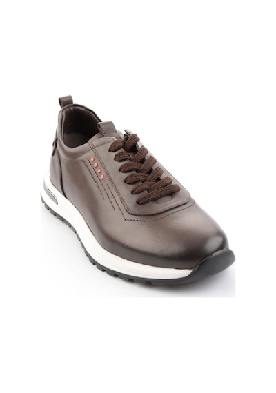 Bambi Kahve Hakiki Deri Erkek Sneaker E01011041841