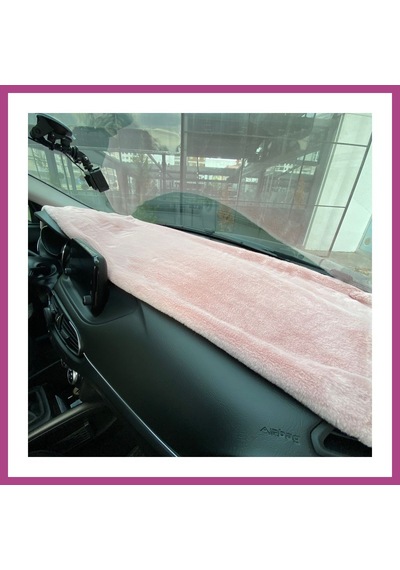Gees Global Yumuşak Tüylü Oto Torpido Bagaj Üstü Örtü Peluş Halı Pudra Pembe 130x40cm Gbzs