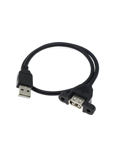Speeduf Erkek Dişi Panel Tipi Kablosu Siyah Usb 2.0 Tip A 1m
