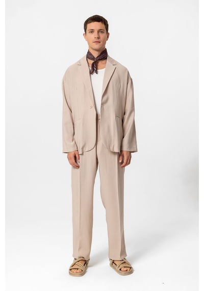 Antioch Oversize Astarsız Erkek Blazer Ceket Bej