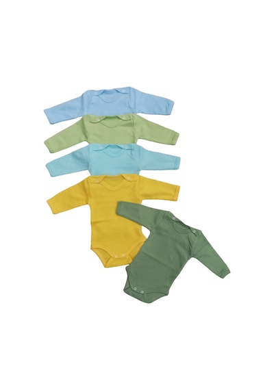 Özdemirli Bebe Uzun Kollu Çıtçıtlı Badi Bisiklet Yaka Body Zıbın (5li Paket)