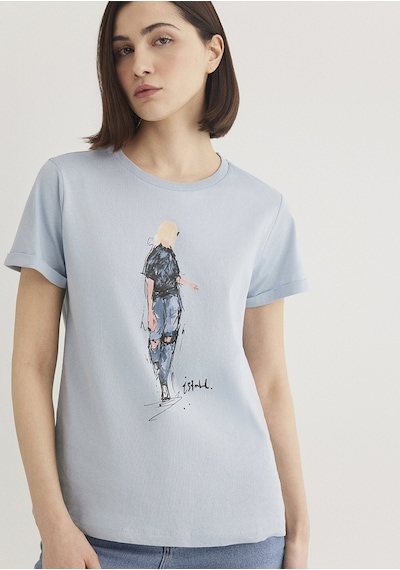 Mavi - Denim Baskılı Mavi Istanbul Tişört 1610222-70816 (518468861) Mavi