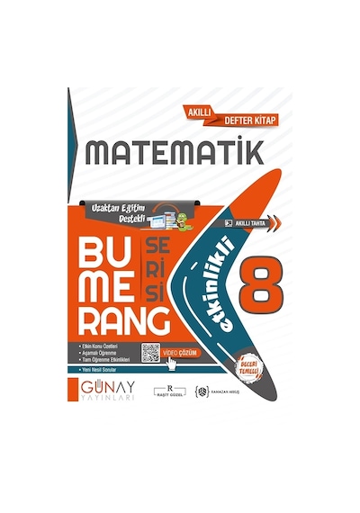 Günay Yayınları 8.sınıf Bumerang Matematik Etkinlikli Akıllı Kitap