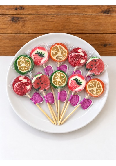Ninyo Meyve Desenli Lolipop Şeker 25 G 12 Li Paket