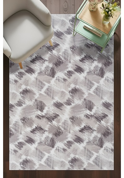 Villadia Home Textile Kaymaz Taban Modern Desen Halı Yolluk Leke Tutmaz Kolay Temizlenir Koridor Salon Yatak Mutfak Odası Vd4043gri Gri