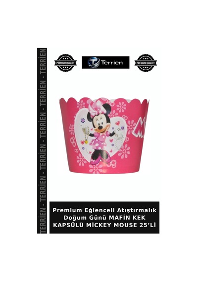 Premium Eğlenceli Atıştırmalık Doğum Günü Mafin Kek Kapsülü Mickey Mouse 25 Li Diğer