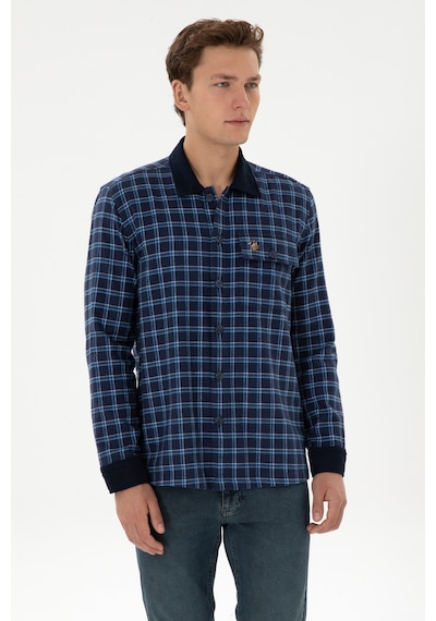 U.s. Polo Assn. Erkek İndigo Gömlek Desenli 50316574-vr028 Indigo