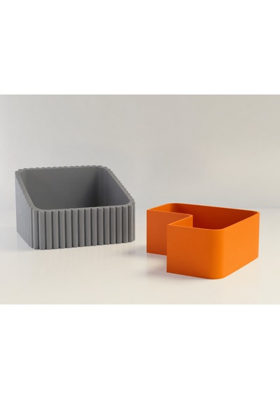 3d Baskı Fıstık Kasesi - Çift Hazneli Kabuk Ayırıcı Sunum Kasesi - Gri Turuncu Diğer