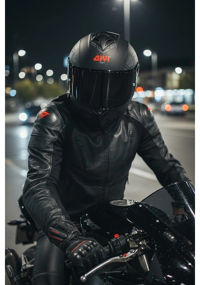 Gıvı 50.x Snake Mat / 1 Renkli 1 Şeffaf Vizörlü Motosiklet Kask Siyah Vizör + Şeffaf