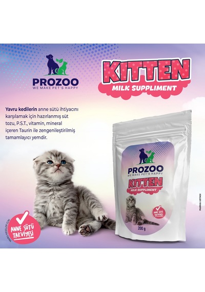 Prozoo Yavru Kedi Süt Tozu Anne Sütü Takviyesi 200 G
