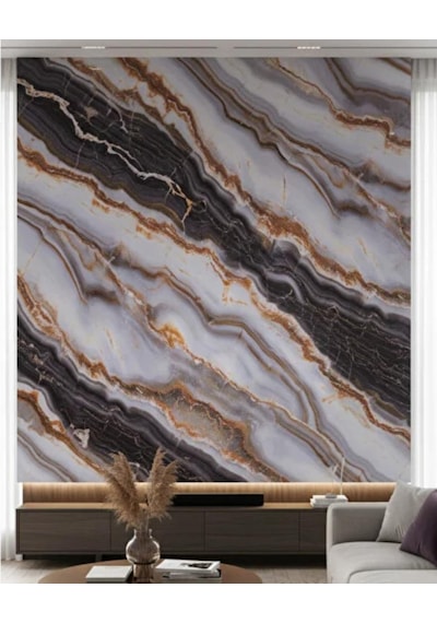 Alternatif Kaplama Uv Pvc Mermer Panel Pure Gold 1 Adet 60x120cm Ev Ofis Otel Duvar Kaplama Paneli Cadet Grey