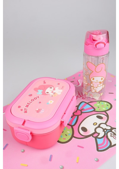 X Dekomus Lisanslı My Melody 500 Ml Matara,3 Bölmeli Beslenme Kabı,beslenme Örtüsü Seti Diğer