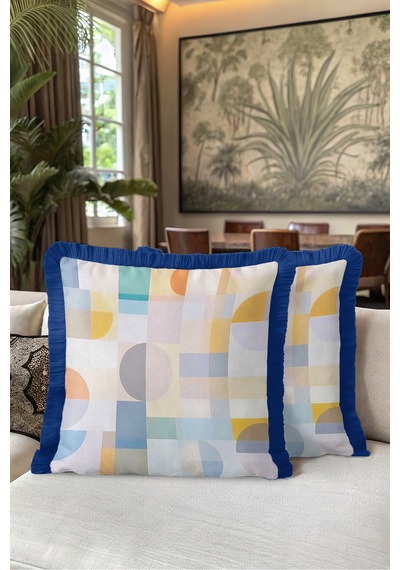 Geometrik Soyut Desenli Saçaklı Yastık Kılıfı - Renk Bloklu Bohem Lacivert Püsküllü Kırlent Kılıfı Derin Lagün Opal Geometrik Soyut Desenli Saçaklı Yastık Kılıfı - Renk Bloklu Bohem Lacivert Püsküllü Kırlent Kılıfı Derin Lagün Opal