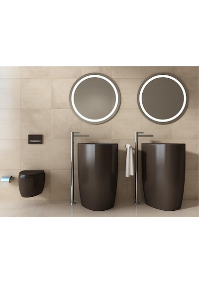 Bocchi Etna Monoblok Yerden Lavabo Mat Kahverengi 1075-025-0125