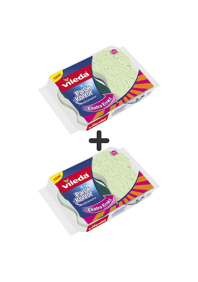 Vileda Parlak Konfor Oluklu Bulaşık Süngeri 2 x 2'li