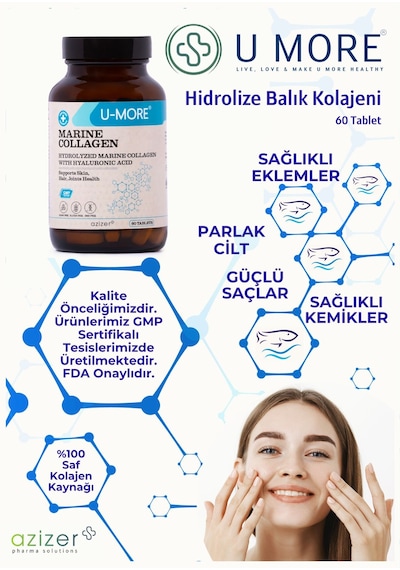 U-More Hidrolize Balık Kolajen Takviyesi 60 Tablet
