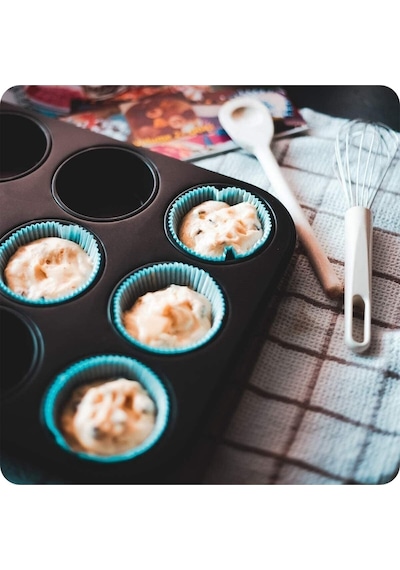 Muffin Kalıbı Kek 12'li Cupcake Muffin Kurabiye Turta Kalıbı Fırın Pasta Çörek Kapsül Yanmaz Tepsi T Diğer