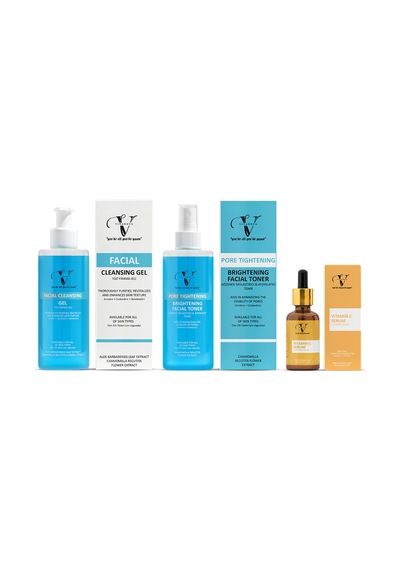 Vitanova Gözenek Sıkılaştırıcı ve Aydınlatıcı Tonik 250 ML + ve Canlandırıcı Yüz Yıkama Jeli 250 ML + Vitamin C Serum 30 ML