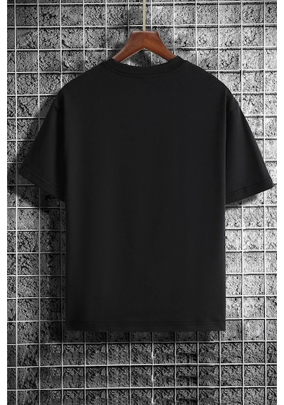 Uyguntarz Unisex All Day Rabbit Tasarım T-shirt Siyah