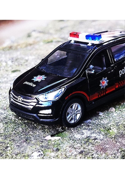 Işıklı Ve Sesli Polis Arabası Çek Bırak - Metal Model Suv Polis Aracı 1:36 Çok Renkli