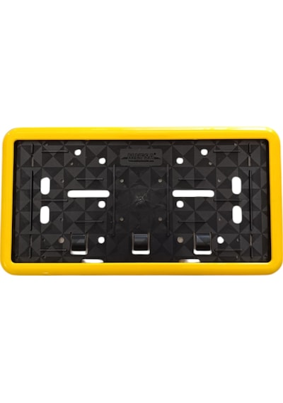 Çerçeveli Dikdörtgen Plakalık Plaka Altlığı Sarı 32x17cm 1 Adet