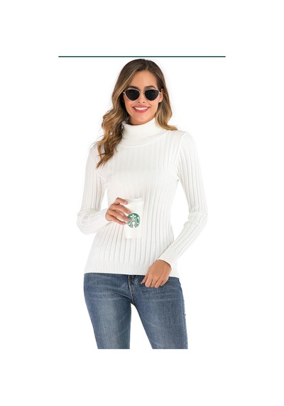 Youknitwear You Patio Balıkçı Yaka Kadın Kazak Beyaz