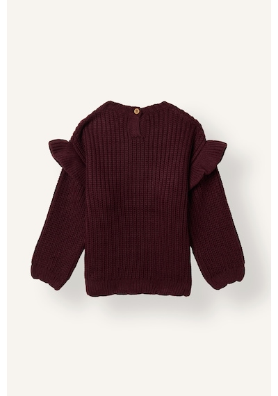 Defacto Bisiklet Yaka Triko Basic Kazak Kız Bebek F2627a526wnbr65 Bordo-br65
