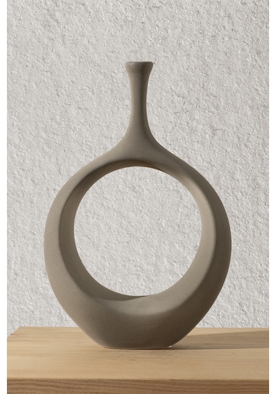 Koza Home Galante Özel Taş Doku Yeşil İskandinav Seramik Vazo 10x30x35cm 62 Standart