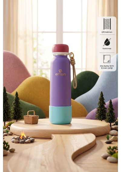 Emsan Thermos Bottle Çelik Sızdırmaz Termos 750 Ml Mor Purple