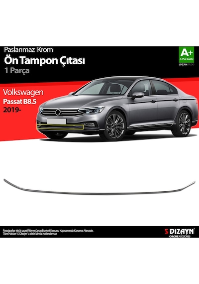 S-Dizayn  Volkswagen Passat B8.5 Krom Ön Tampon Çıtası 2019 ve Üzeri