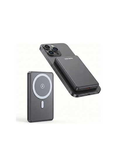 Ven-dens Vd-pb023 Manyetik Kablosuz Powerbank 20w Dijital Göstergeli Siyah