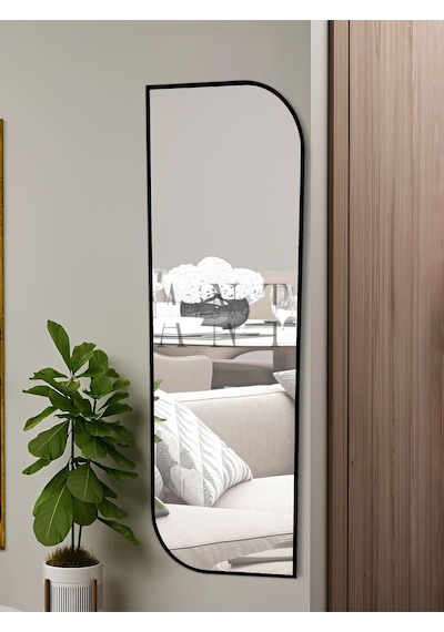 Nice Boy Aynası 120x40 Konsol Aynası, Dresuar Aynası, Asimetrik Ayna 120 X 40 Siyah Anthomeno8s1 Siyah