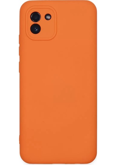 Newface  Galaxy Uyumlu A03 Kılıf Nano İçi Kadife Silikon - Turuncu