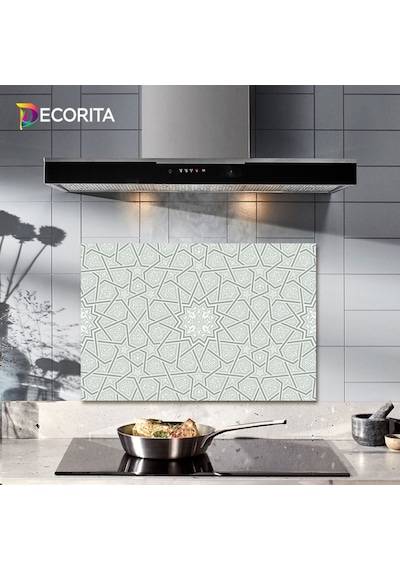 Decorıta Cam Ocak Arkası Koruyucu | Selçuklu Motifi Decorıta Cam Ocak Arkası Koruyucu | Selçuklu Motifi
