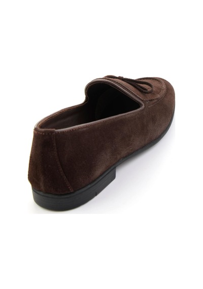Kahve Hakiki Deri Erkek Loafer Ayakkabı E01594034702 Kahve