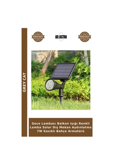 Gece Lambası Balkon Işığı Renkli Lamba Solar Dış Mekan Aydınlatma 7w Kazıklı Bahçe Armatürü Diğer