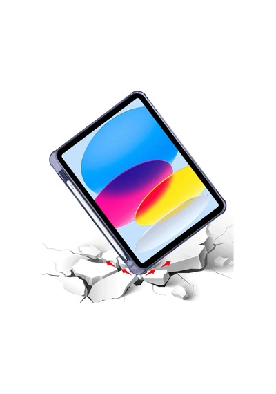 Apple İpad 2025 10.9 10.nesil A16 Kılıf Kalemlikli Mars Tablet Kılıfı - Lavender Arka Kapak